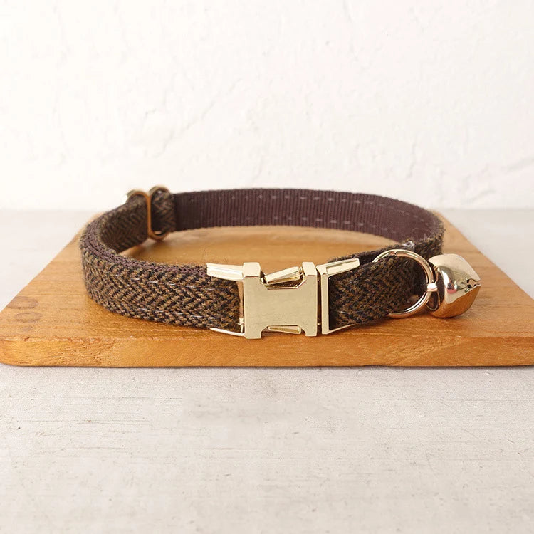 Customisable Engraved Tweed Collar