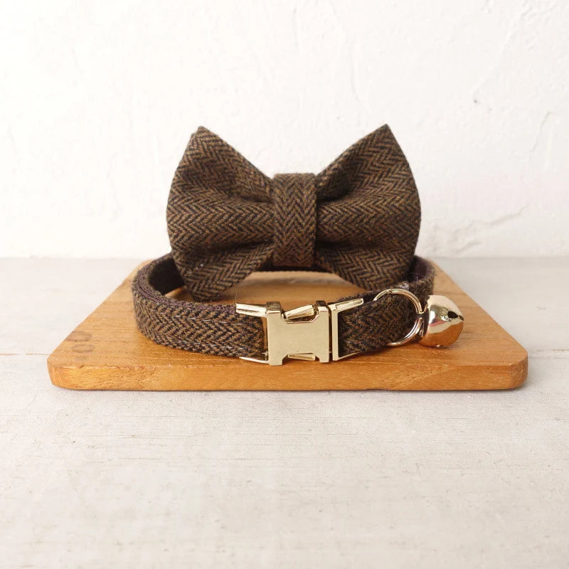 Customisable Engraved Tweed Collar