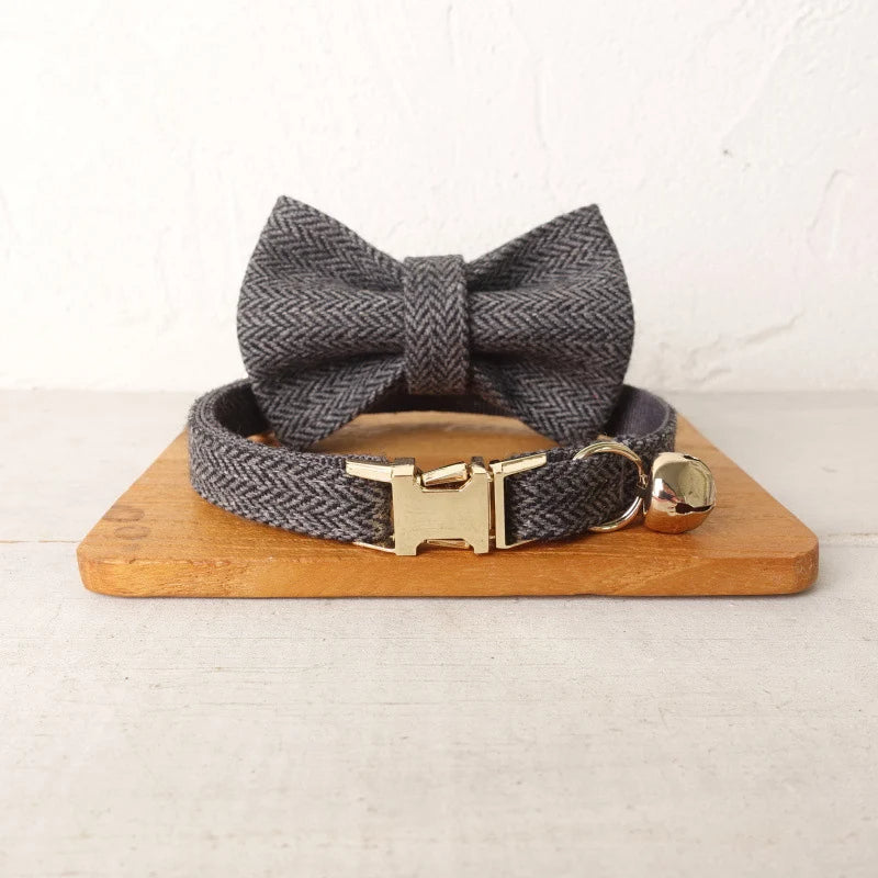 Customisable Engraved Tweed Collar