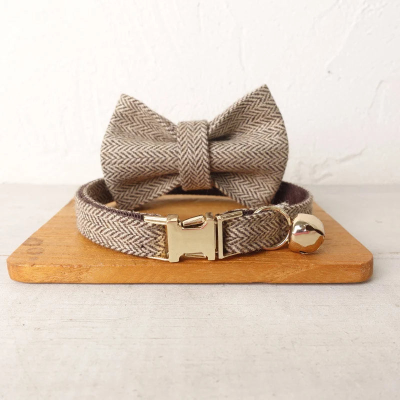 Customisable Engraved Tweed Collar