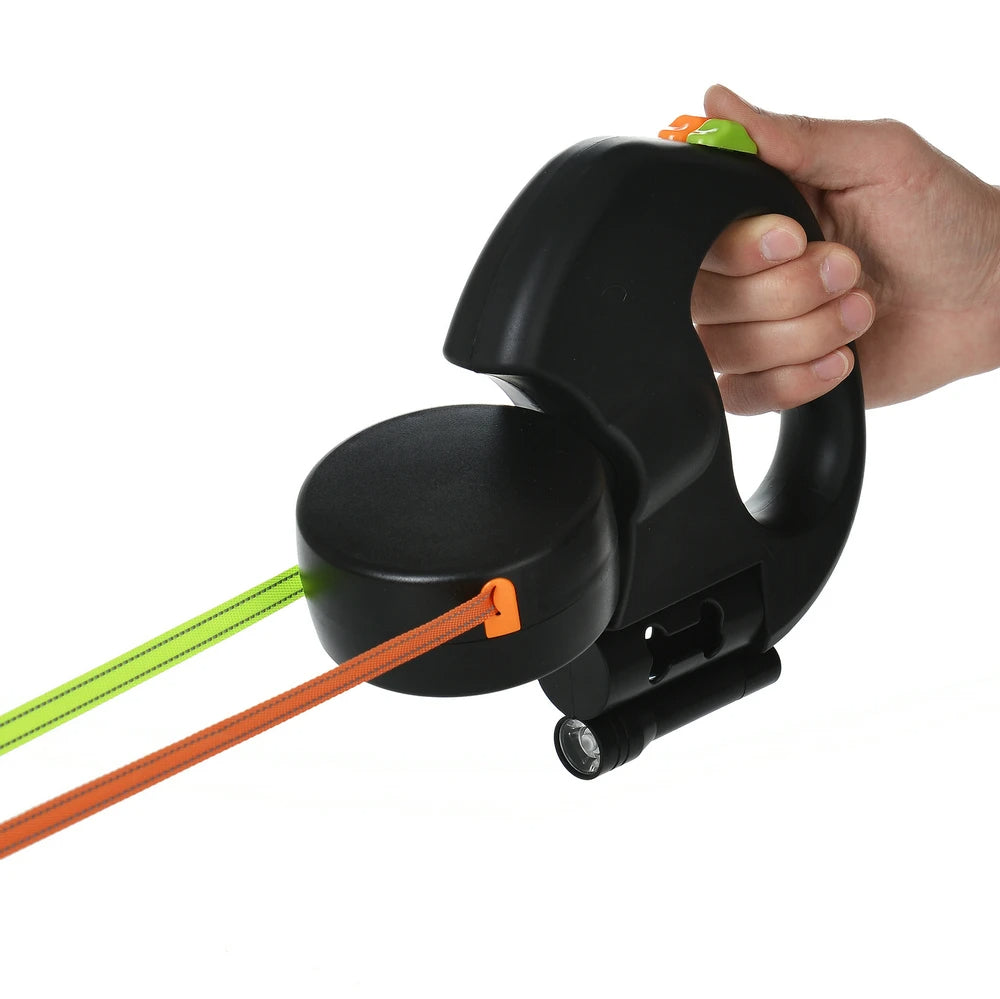 No-Tangle Dual Retractable Dog Leash