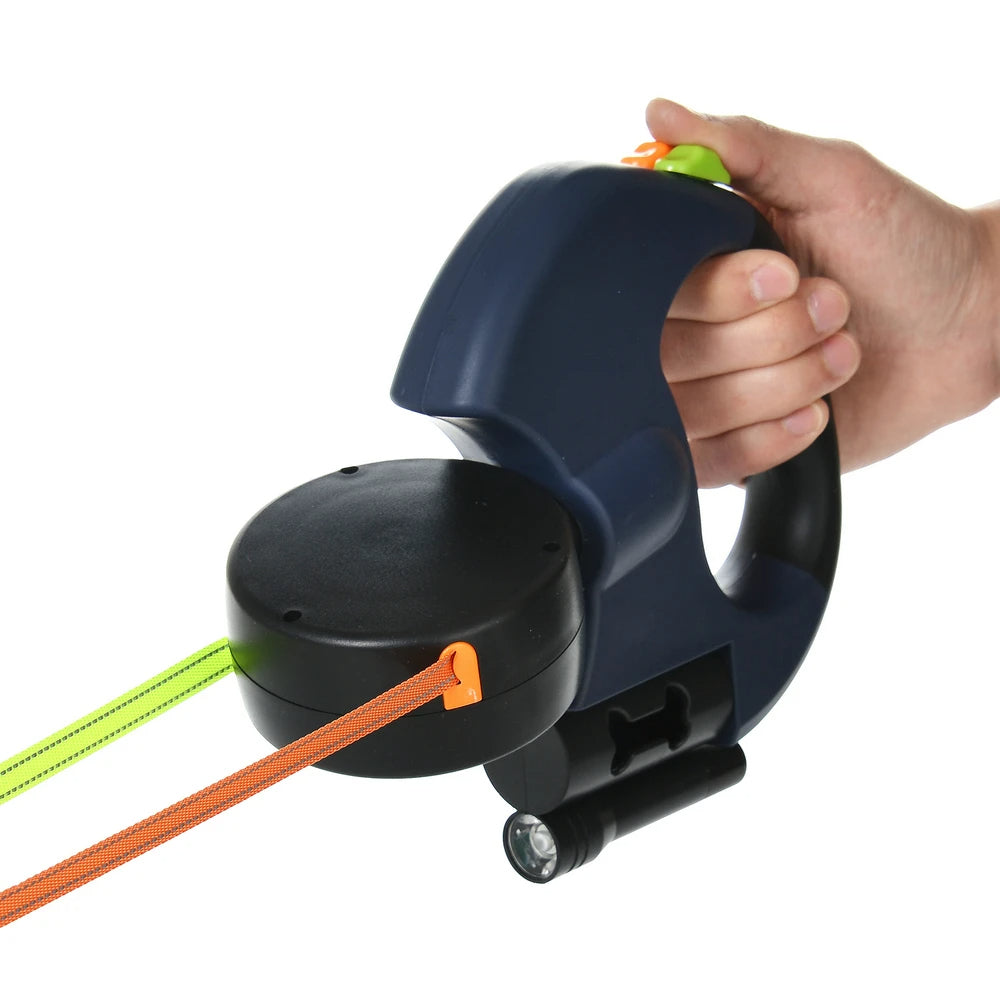 No-Tangle Dual Retractable Dog Leash